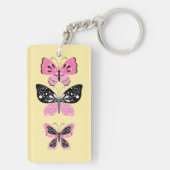 Porte-clés Papillons roses et noirs (Dos)