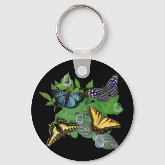 Porte-clés Papillons sur Feuille (Recto)