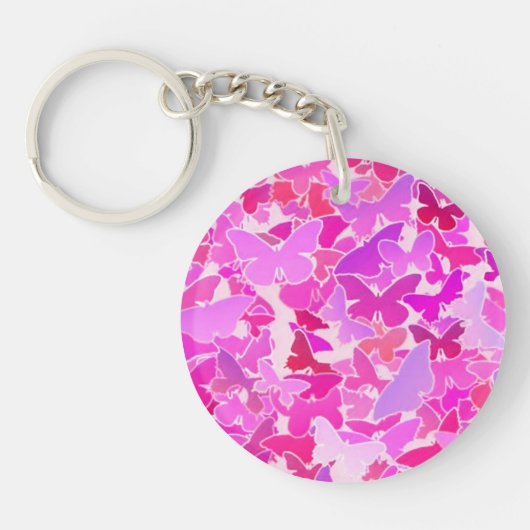Porte-clés Papillons, violet, lavande, rose (Devant)