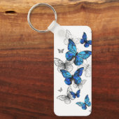 Porte-clés Papillons volants bleus Morpho (Recto)