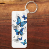 Porte-clés Papillons volants bleus Morpho (Verso)
