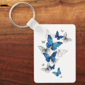 Porte-clés Papillons volants bleus Morpho (Recto)