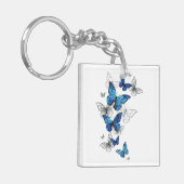 Porte-clés Papillons volants bleus Morpho (Devant gauche)