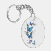 Porte-clés Papillons volants bleus Morpho (Devant gauche)