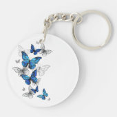 Porte-clés Papillons volants bleus Morpho (Dos)