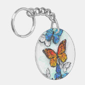 Porte-clés Papillons volants Morpho et Monarch (Devant gauche)