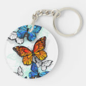Porte-clés Papillons volants Morpho et Monarch (Dos)