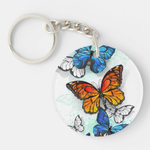Porte-clés Papillons volants Morpho et Monarch