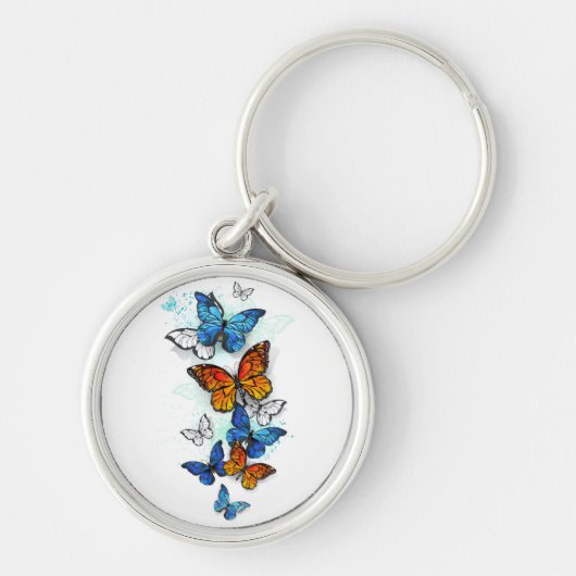 Porte-clés Papillons volants Morpho et Monarch (Devant)