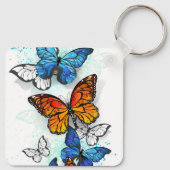 Porte-clés Papillons volants Morpho et Monarch (Dos)