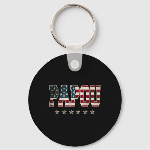 Porte-clés Papou Fête des pères Drapeau américain 4 juillet c