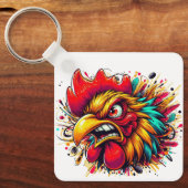Porte-clés "Pappy Spirited Rooster" Double Sided Aluminum  (Recto)