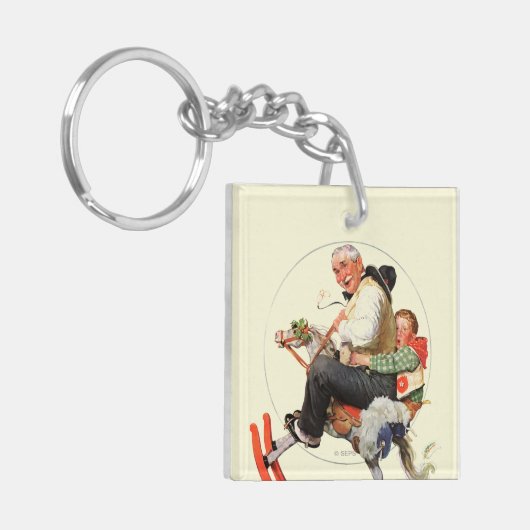 Porte-clés Papy sur le cheval de basculage (Devant gauche)