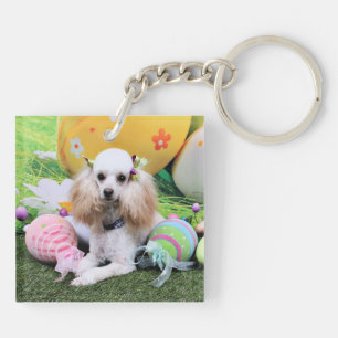 Porte-clés Pâques - caniche - chariot
