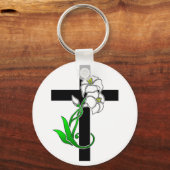 Porte-clés Pâques Lys et Croix (Recto)