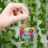 Porte-clés Pâques poulet et fleurs (main)