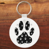 Porte-clés Paquets blancs sur l'Empreinte de patte noir (Recto)