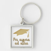 Porte-clés Par aspera ad astra Latin Citation Golden Graduati (Devant)