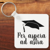 Porte-clés Par aspera ad astra Latin Citation noire (Recto)