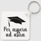 Porte-clés Par aspera ad astra Latin Citation noire (Dos)