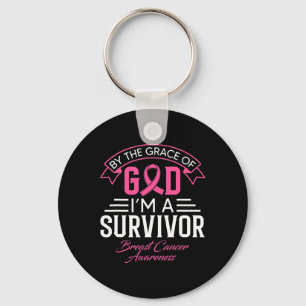 Porte-clés Par Grace God Pink Ribbon Support Beast Cancer