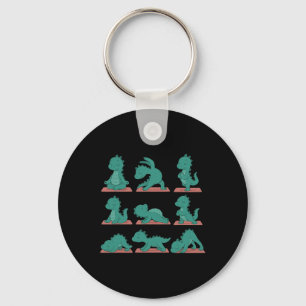 Porte-clés Par le monstre du Loch Ness faisant du yoga vegan
