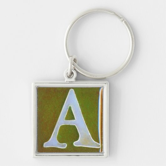 Porte-clés parafez le porte - clé d'A, blanc et vert (Devant)