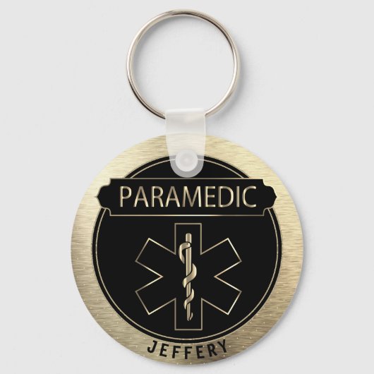 Porte-clés 🚑 paramétrique - Noir et Or (Recto)