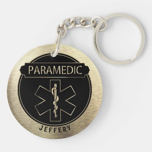 Porte-clés 🚑 paramétrique - Noir et Or (Dos)