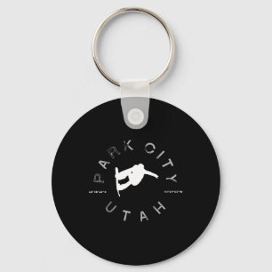 Porte-clés Parc City Utah Graphic Vintage Retro Snowboarding