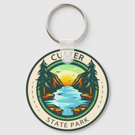 Porte-clés Parc d'état de Custer Badge du Dakota du Sud (Recto)
