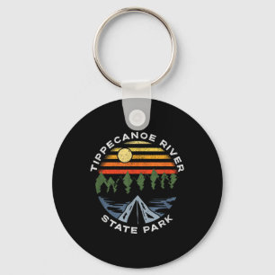 Porte-clés Parc d'État de la rivière Tippecanoe Camping en fo
