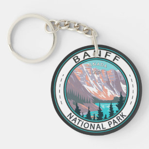 Porte-clés Parc national Banff Moraine Lac Vintage