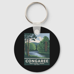 Porte-clés Parc national de Congaree Camping Vintage Randonné