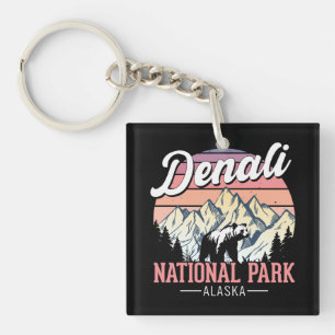Porte-clés Parc national de Denali vintage – Voyage en Alaska
