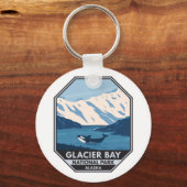 Porte-clés Parc national de Glacier Bay Alaska Orca Art Vinta (Recto)