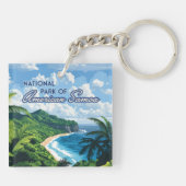 Porte-clés Parc National de Samoa Américaines Plage Rainfores (Dos)
