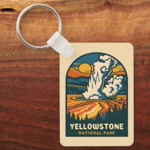 Porte-clés Parc national de Yellowstone, Vintage voyage rétro