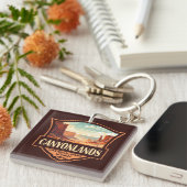 Porte-clés Parc national des Canyons Illustration Rétro (Devant Droit)