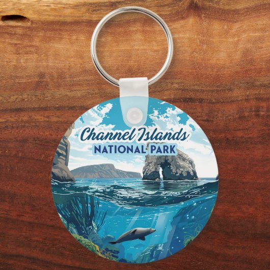 Porte-clés Parc national des îles Channel Californie Océan (Verso)
