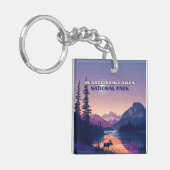 Porte-clés Parc national des Lacs-Waterton Canada Carte Alber (Devant gauche)