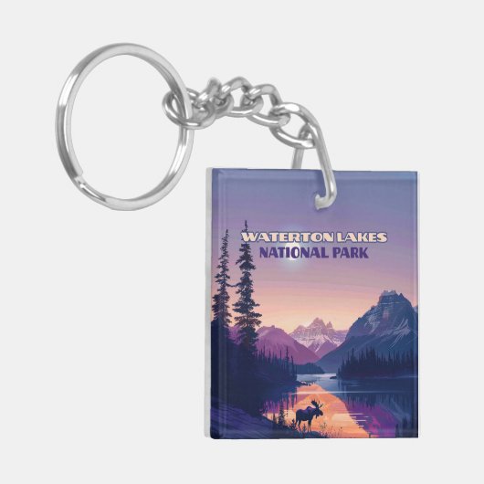 Porte-clés Parc national des Lacs-Waterton Canada Carte Alber (Devant gauche)