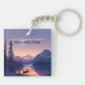 Porte-clés Parc national des Lacs-Waterton Canada Carte Alber (Dos)