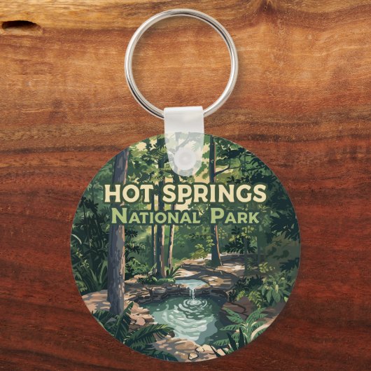 Porte-clés Parc national des sources chaudes Arkansas Retro (Verso)