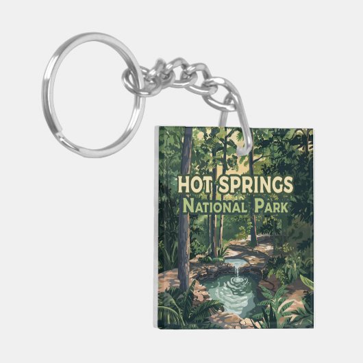 Porte-clés Parc national des sources chaudes Arkansas Retro (Devant gauche)