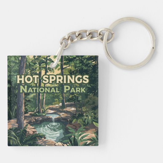 Porte-clés Parc national des sources chaudes Arkansas Retro (Dos)