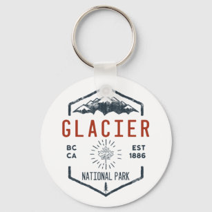 Porte-clés Parc national du Glacier Canada Vintage en détress