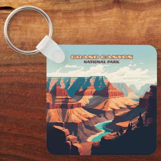 Porte-clés Parc national du Grand Canyon Arizona Retro (Recto)