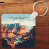 Porte-clés Parc national du Grand Canyon Arizona Retro (Verso)