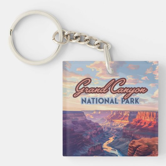 Porte-clés Parc national du Grand Canyon Arizona Retro (Devant)